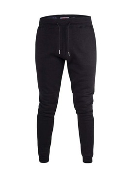 DUKE D555 DUŻE ROZMIARY SPODNIE DRESOWE GRUBE CZARNE BLACK 5XL 134-144cm
