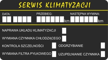 NAKLEJKI WYMIANA OLEJU serwis klimatyzacji 100 szt