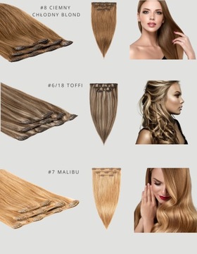 100% натуральные человеческие волосы CLIP IN 43 см 60 г 3 ленты для наращивания