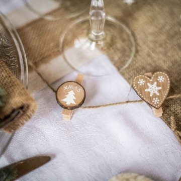 РОЖДЕСТВО ДЕКОРАТИВНЫЕ ДЕРЕВЯННЫЕ КЛИПЫ 8 ШТ РОЖДЕСТВЕНСКАЯ ЕЛКА КЛИПЫ 5 СМ