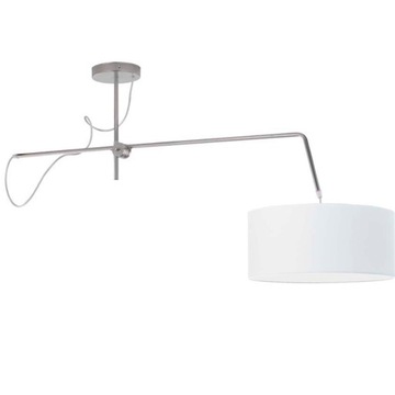 Lampa plafon sufitowa wisząca żyrandol walec abażur zwis LED E27 biała