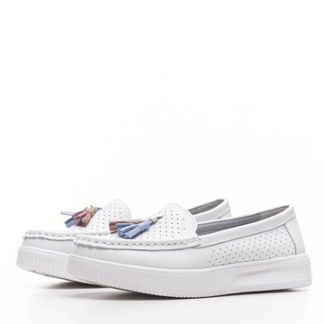 MOKASYNY PÓŁBUTY NA PLATFORMIE DAMSKIE KOLOROWE FRĘDZLE SERGIO LEONE 41