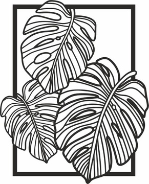 Obraz ażurowy dekoracja ścienna 3d Monstera 54x66