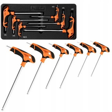 ШЕСТИГРАННЫЕ КЛЮЧИ NEO 6 ЭЛЕМЕНТОВ H2,5-H8 ВСТАВКА ДЛЯ ЯЩИКОВ ГАРДЕРОБА 84-254