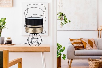 СОВРЕМЕННАЯ ЗОЛОТО-ЧЕРНАЯ СВЕТОДИОДНАЯ ПРИМОЧНАЯ НАСТОЛЬНАЯ ЛАМПА