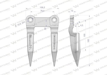 Закаленный байонет с двумя пальцами Bizon Rekord 5060020040 5020040R Waryński