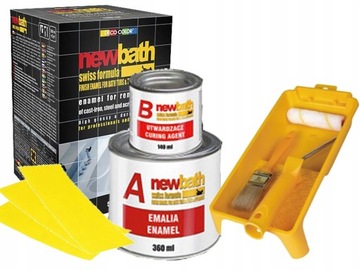 Farba NEW BATH do RENOWACJI WANNY 500ml ZESTAW