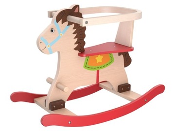 DREWNIANY KONIK NA BIEGUNACH Z OPARCIEM Playtive 12 m +
