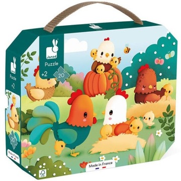 Janod Puzzle W Walizce Witajcie Na Farmie 20 elementów 2+ Made in France