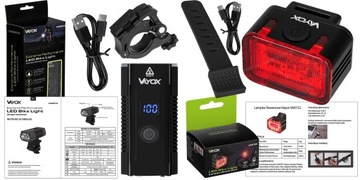 ПЕРЕДНИЙ ВЕЛОСИПЕДНЫЙ ФОН 5xLED + ЗАДНЕЕ ОСВЕЩЕНИЕ USBC VAYOX