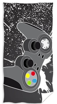 Ręcznik kąpielowy 70x140 gamer pad do gry szary