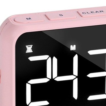 Электронный большой кухонный секундомер со светодиодной подсветкой USB, розовый