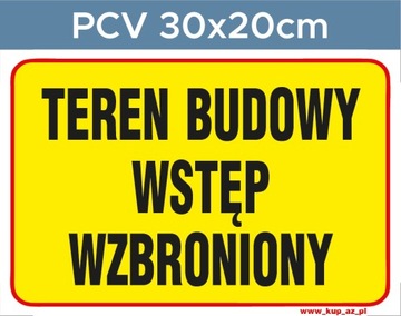 Tabliczka BHP Teren budowy #104 30x20cm P