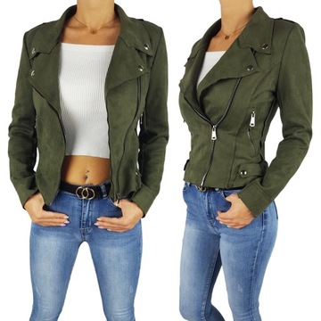 #DAMSKA KURTKA RAMONESKA ZAMSZOWA - ZAMKI - ZARKA