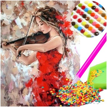 HAFT DIAMENTOWY Kobieta DIAMOND PAINTING Obraz 5D Wyklejanka Diamentowa