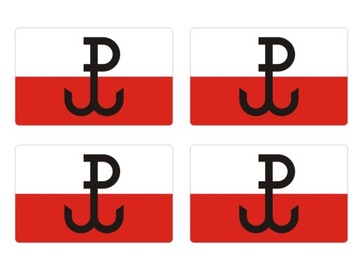 Naklejki Flaga Polskiego Państwa Podziemnego 4szt