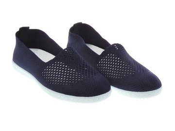 Синие женские кружевные кроссовки, размер 41.