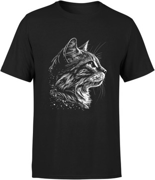KOT KOSZULKA MĘSKA Z KOTEM KICIA KOTEK NADRUKIEM T-SHIRT MĘSKI TSHIRT