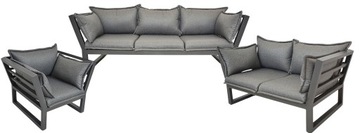 Zestaw mebli ogrodowych metalowych LOFT sofa + sofa + fotel KOYGARDEN