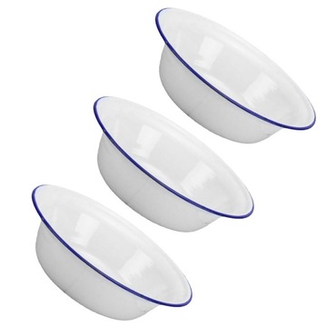 3 szt. Miska emaliowana w stylu vintage. Miska na zupę o dużej pojemności