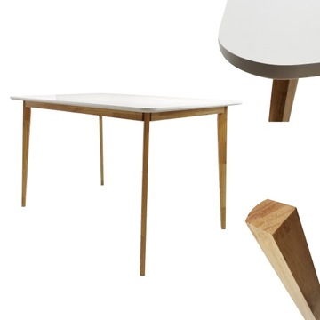 СКАНДИНАВСКИЙ КОМПЛЕКТ МЕБЕЛИ ДЛЯ СТОЛОВОЙ ГОСТИНОЙ 4X СТУЛЬЯ СТОЛ 120x80 БЕЛЫЙ