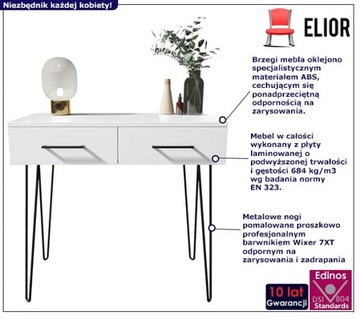 СОВРЕМЕННЫЙ СТОЛИК ДЛЯ СПАЛЬНИ С ДВУМЯ ЯЩИКАМИ