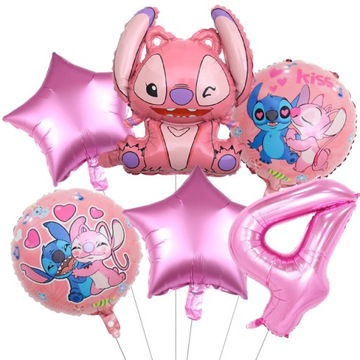 Pink-NO.4 Disney Stitch balony różowy Lilo i Stitc