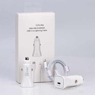 Ładowarka samochodowa + Kabel USB-C 1m IPHONE ORG