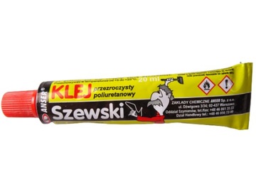 KLEJ SZEWSKI do butów GUMY SKÓRY FILCU PCV 20 ml