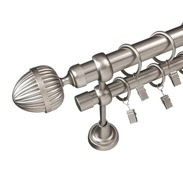 Karnisz 520 cm 25+19 mm do wystroju okna SREBRNY