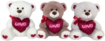 Maskotka Miś Love z sercem 3 kolory - 20cm