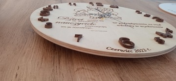 Zegar na zakończenie roku Drewno 30 cm