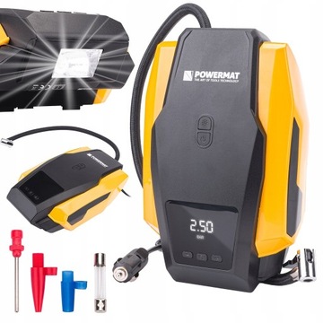 KOMPRESOR BEZOLEJOWY SPRĘŻARKA PRZENOŚNA 12V LCD
