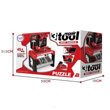 БОЛЬШАЯ МАСТЕРСКАЯ для ДЕТЕЙ 45 элементов НАСТОЛЬНАЯ ПИЛА x2 ДРИЛЬНЫЙ СТАНОК++