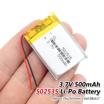 Аккумулятор: 500 мАч, 3,7 В, литий-полимерный аккумулятор PCM.