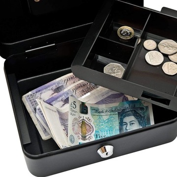 МЕТАЛЛИЧЕСКАЯ КАССЕТА ДЛЯ ДЕНЕГ, БАНКНОТ, СЕЙФ, КЛЮЧ, ЯЩИК, ШКАФНИК + КЛЮЧИ