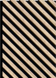 Lamele mdf na filcu, ściana - skośne 42 x 260 cm