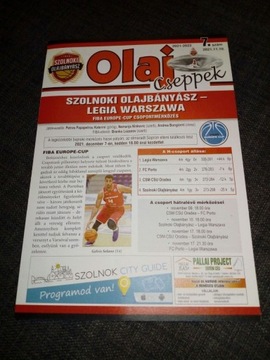 Program Szolnoki Olaj - Legia Warszawa 10.11.2021