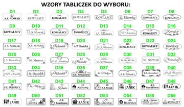 TABLICZKA na drzwi nazwisko numer prezent dla Nowożeńców 19x7 filtr UV