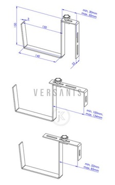 VERSANIS 34 МЕТАЛЛИЧЕСКИЕ ДЕРЖАТЕЛИ ДЛЯ БАЛКОНОВ