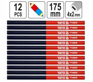 OŁÓWKI OŁÓWEK TECHNICZNY STOLARSKI 175mm 12sz YATO