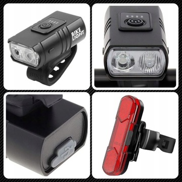 Мощный фонарь BIKE. Светодиодный фонарь спереди + задний фонарик. USB-руль BIKE.