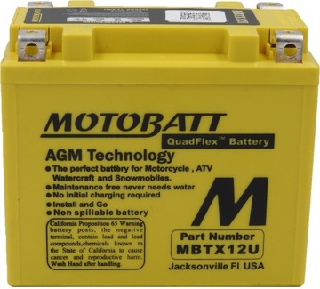 Akumulator MOTOBATT MBTX12U 12V 14Ah YTX12 YTX14