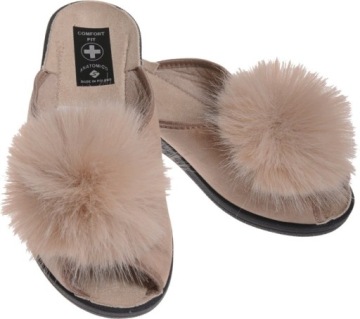 ТАПОЧКИ ЖЕНСКИЕ ПОЛЬСКИЕ ПОМПОН ПРОФИЛЬ be39