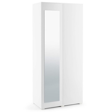 Szafa MebleFirany szafa 90 x 185 x 40 cm biały szafa z lustrem