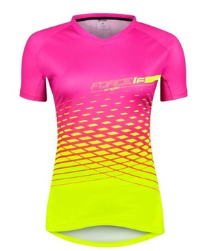 Koszulka damska FORCE MTB ANGLE, różowo-fluo L