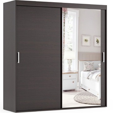 Szafa przesuwna z lustrem HAMAL 130x235 NA WYMIAR + 4 półki