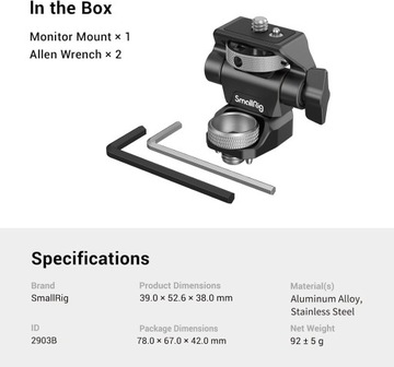 SmallRig 2903B Крепление монитора с помощью винта 3/8, крепление 3A20 ARRI