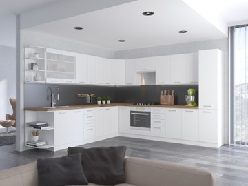 Meble kuchenne zestaw EKO WHITE BIAŁY kuchnia szafki 300cm