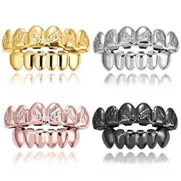 Miedziane błyszczące czapki do grilli, błyszczące grille diagonalne do Hollowen Silver